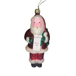 Mistletoe Magic Collection 7” SANTAS LIST Christmas HandBlown Glass Ornament